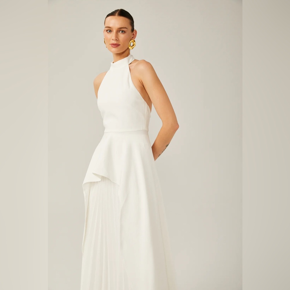 NWT INÉS HALTERNECK LAYERED LONG DRESS - Picture 7 of 7